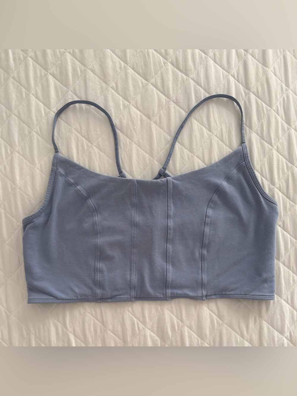 Everyday Light Blue Bandeau Bralette with Thin Straps